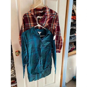 Time & True Long Sleeves buttons down Shirt NWT Size S 2 pieces bundle
